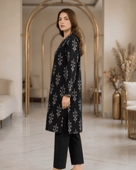 Black Printed Premium Lawn Kurti One-Piece | A1126116Y