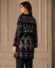 Black Floral Premium Lawn Kurti | A1226117