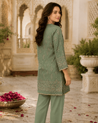 Sage Green Premium Lawn Two-Piece Suit | A3326105A