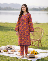 Violet Ember Floral Stitched 2 Piece Lawn Suit | APC251103