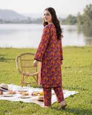 Violet Ember Floral Stitched 2 Piece Lawn Suit | APC251103