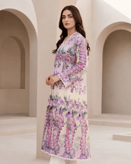 Ivory Floral Printed Premium Lawn Kurti – One-Piece | TA2226217