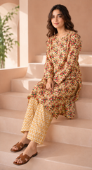 Floral Printed Lawn Suit | Premium 2-Piece Unstitched Summer Collection