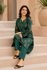 Emerald Paisley Lawn Suit | Premium 2-Piece Unstitched Summer Collection