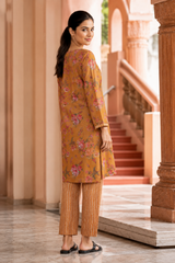 Mustard Floral Lawn Suit | Premium 2-Piece Unstitched Summer Collection