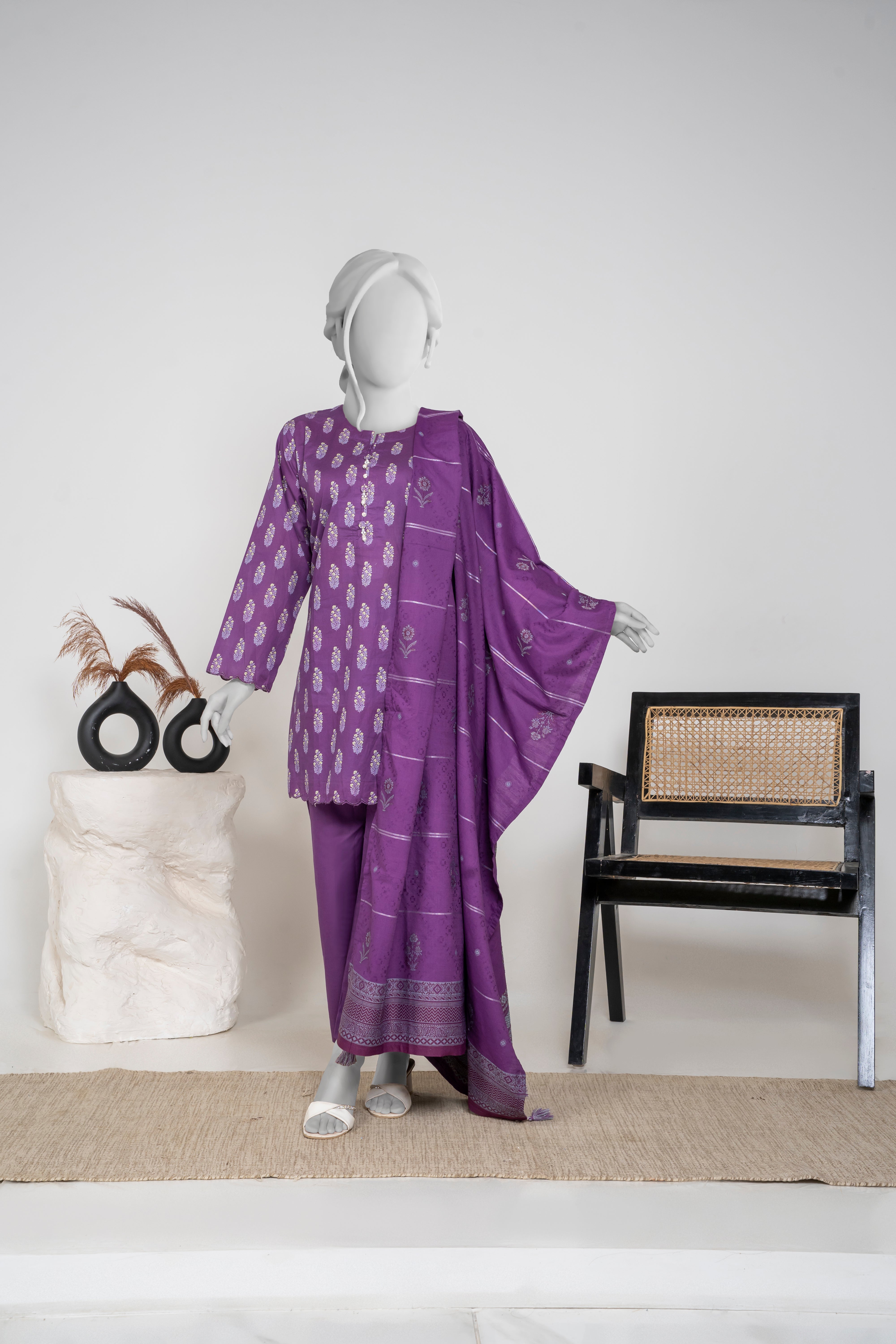 Jacquard 3-Piece (Purple)