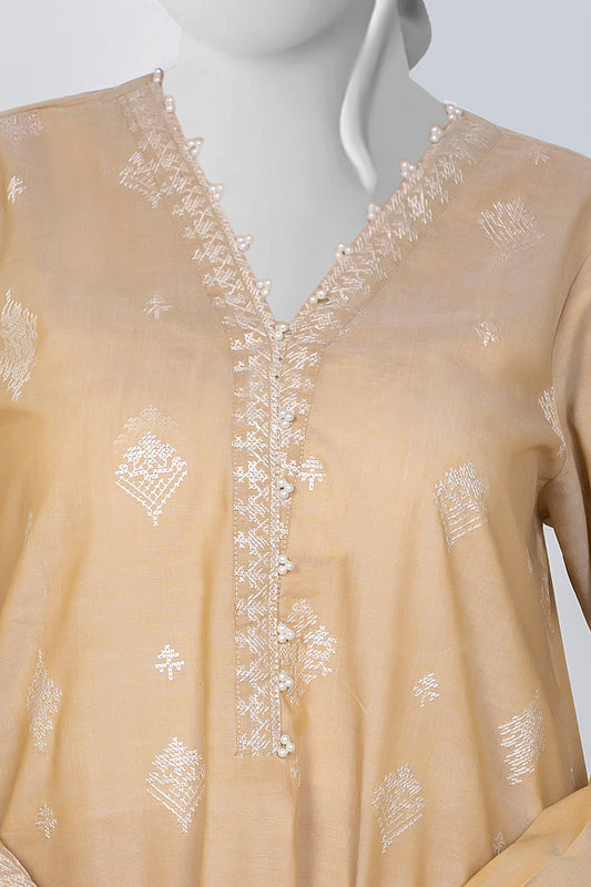 Solid Embroidered | 2-Piece RTW | Beige