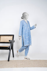 Solid Embroidered | 2-Piece RTW | Sky Blue