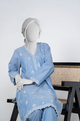 Solid Embroidered | 2-Piece RTW | Sky Blue