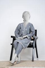 Solid Embroidered | 2-Piece RTW | Charcoal