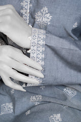 Solid Embroidered | 2-Piece RTW | Grey