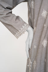 Solid Embroidered | 2-Piece RTW | Silver Grey