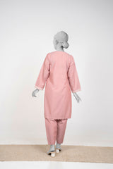 Solid Embroidered | 2-Piece RTW | Pink