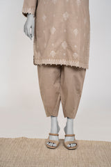 Solid Embroidered | 2-Piece RTW | Mushroom Beige