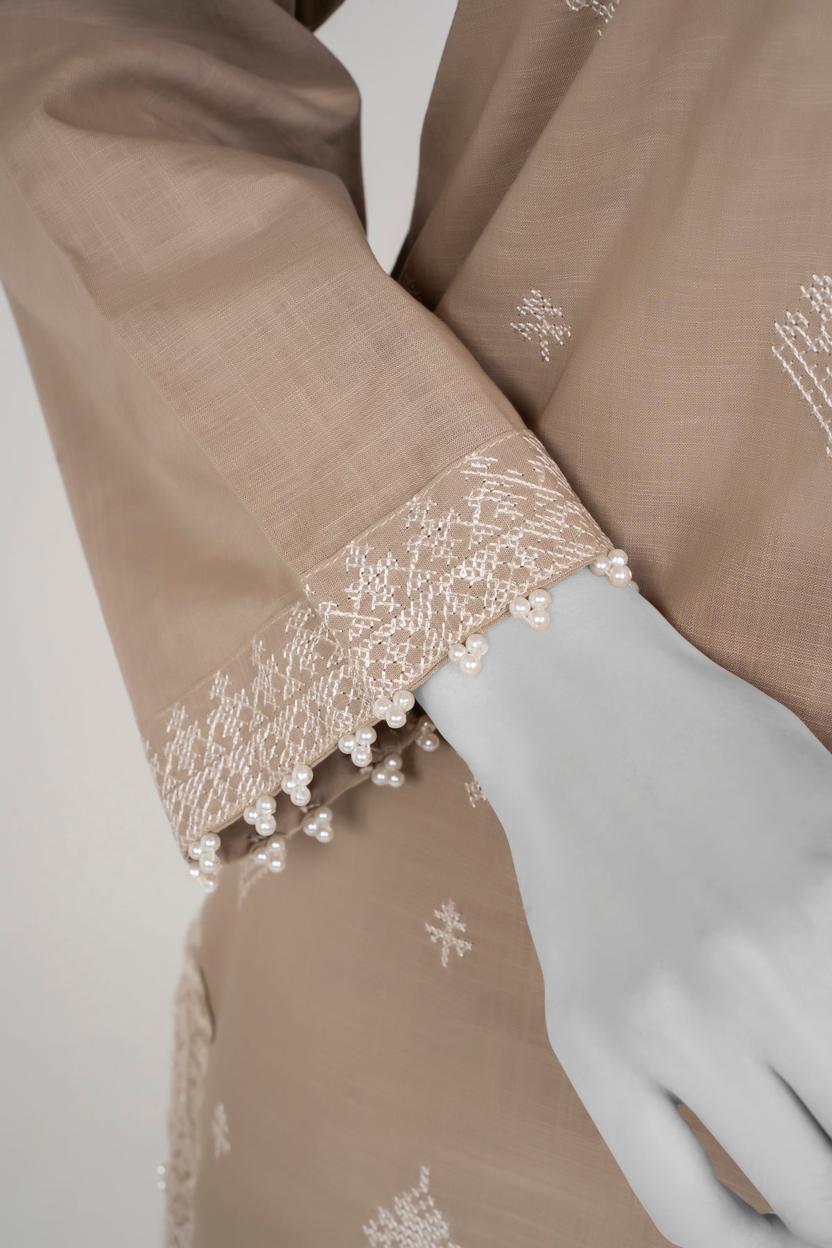 Solid Embroidered | 2-Piece RTW | Mushroom Beige