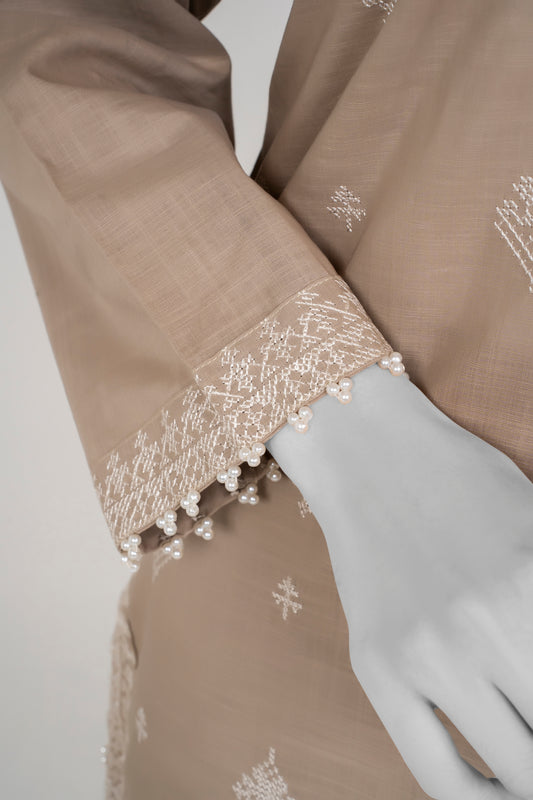 Solid Embroidered | 2-Piece RTW | Mushroom Beige