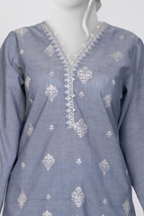 Solid Embroidered | 2-Piece RTW | Charcoal