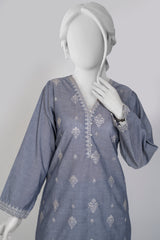 Solid Embroidered | 2-Piece RTW | Grey