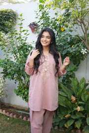 Solid Embroidered Co-ord  - Seher