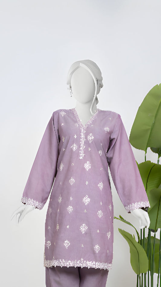 Solid Embroidered | 1-Piece RTW | Lilac