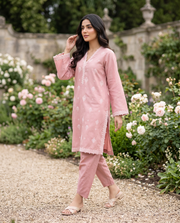 Solid Embroidered | 2-Piece RTW | Pink