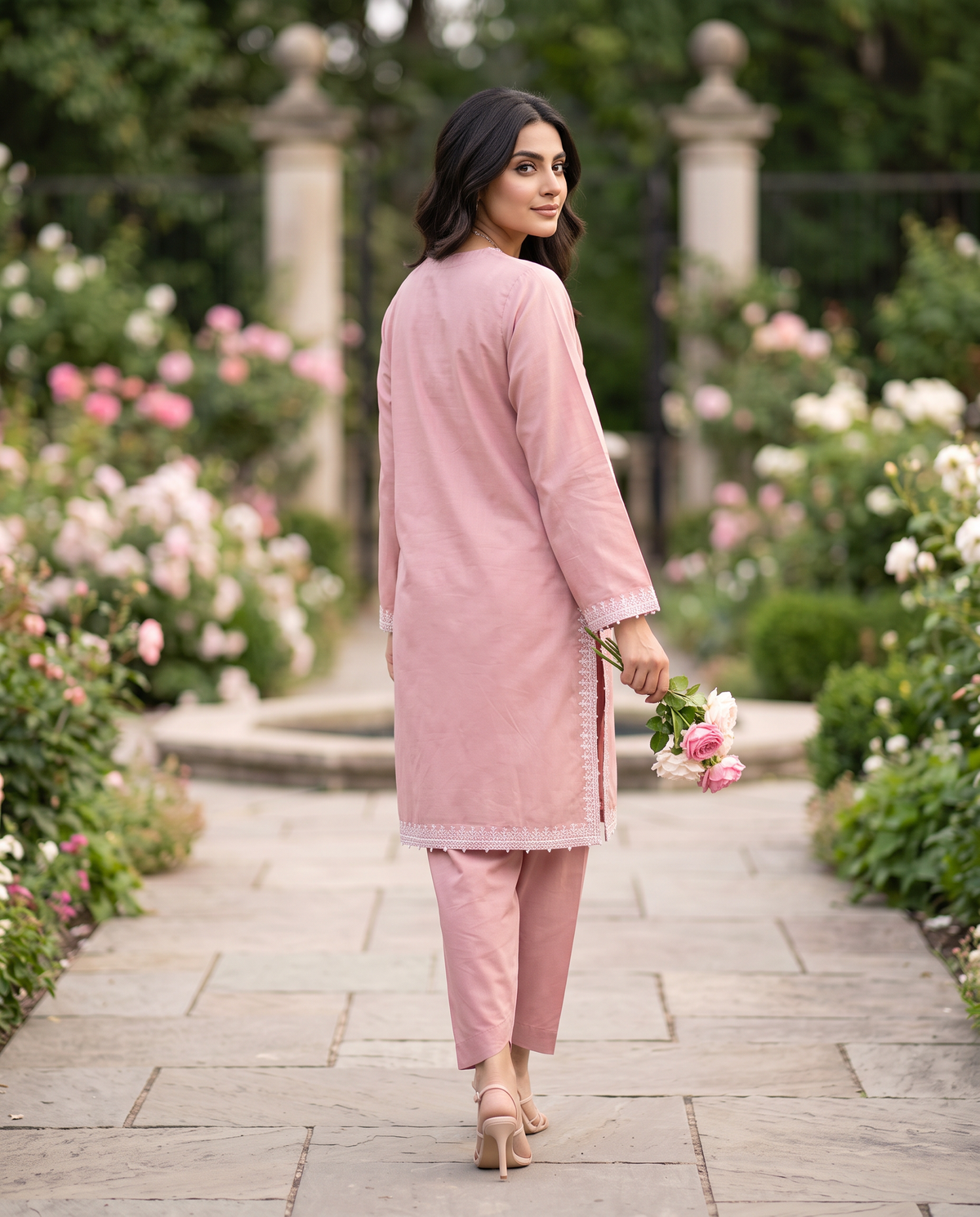 Solid Embroidered | 2-Piece RTW | Pink