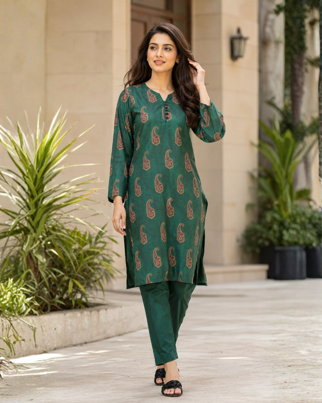 Emerald Paisley Lawn Suit | Premium 2-Piece Unstitched Summer Collection
