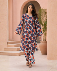 Abstract Floral Lawn Suit | Premium 2-Piece Unstitched Summer Collection