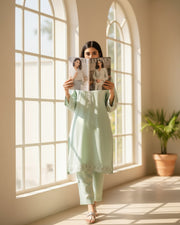 2-Piece Solid Embroidered - Hareem
