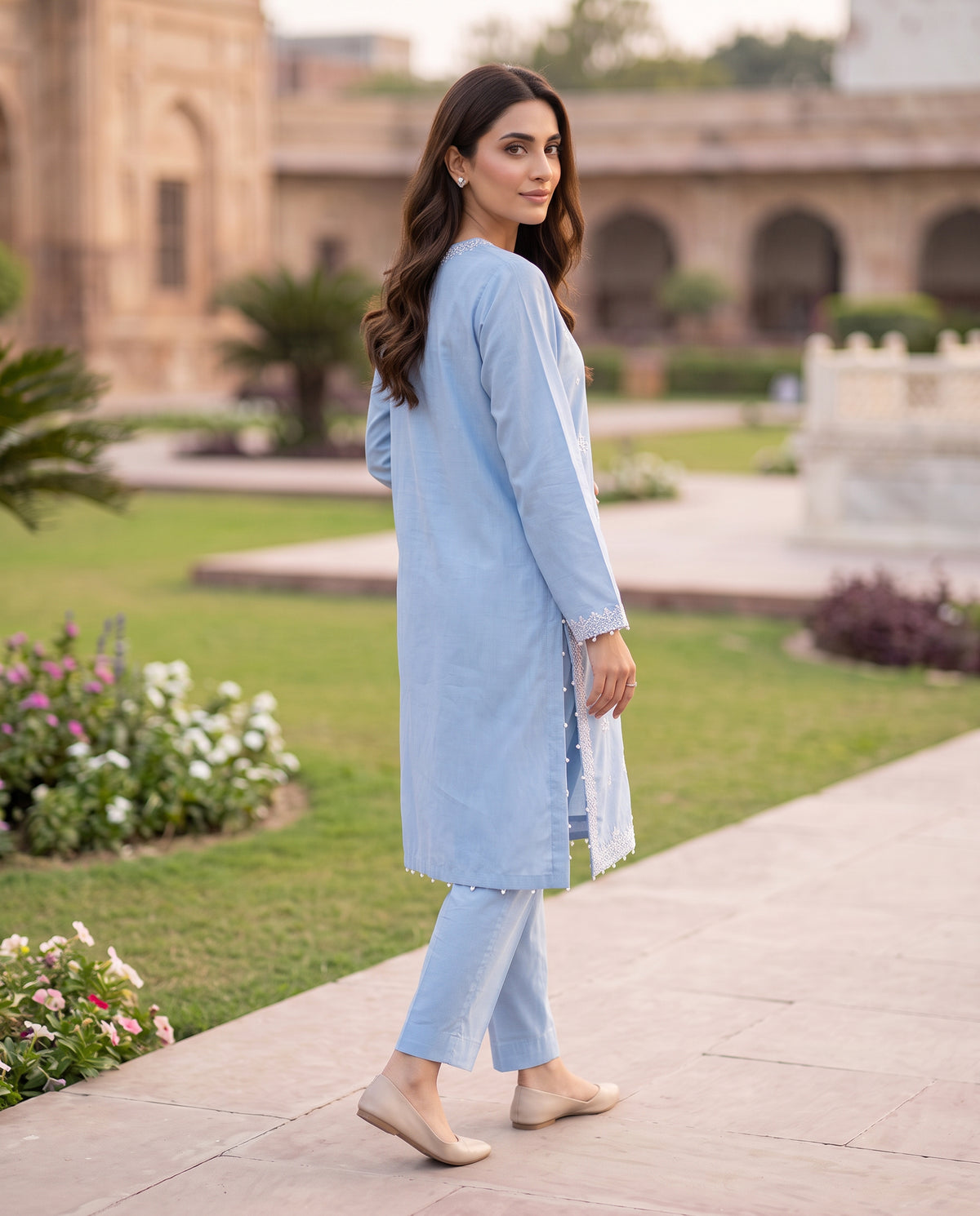 Solid Embroidered | 1-Piece RTW | Sky Blue