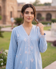 Solid Embroidered | 1-Piece RTW | Sky Blue
