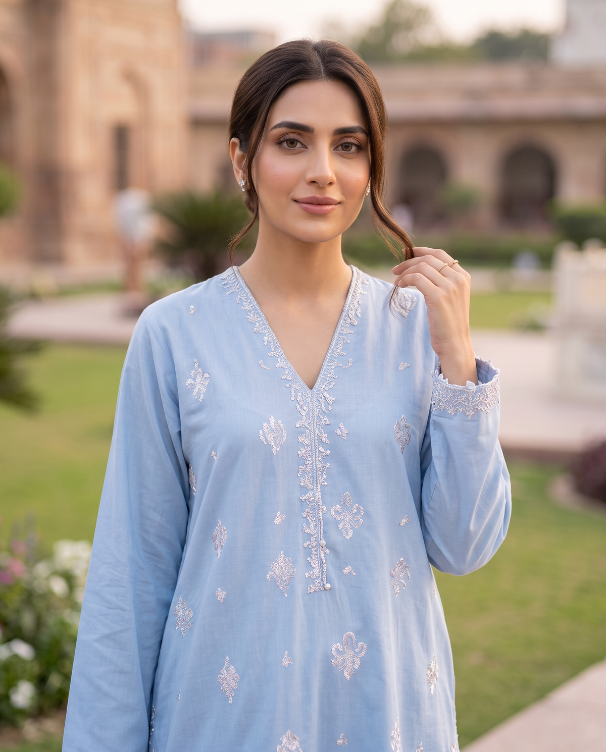 Solid Embroidered | 1-Piece RTW | Sky Blue