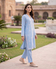 Solid Embroidered | 2-Piece RTW | Sky Blue
