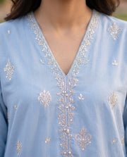 Solid Embroidered | 1-Piece RTW | Sky Blue
