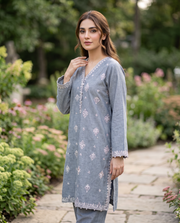 Solid Embroidered | 2-Piece RTW | Charcoal