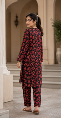 Midnight Floral Lawn Suit | Premium 2-Piece Unstitched Summer Collection