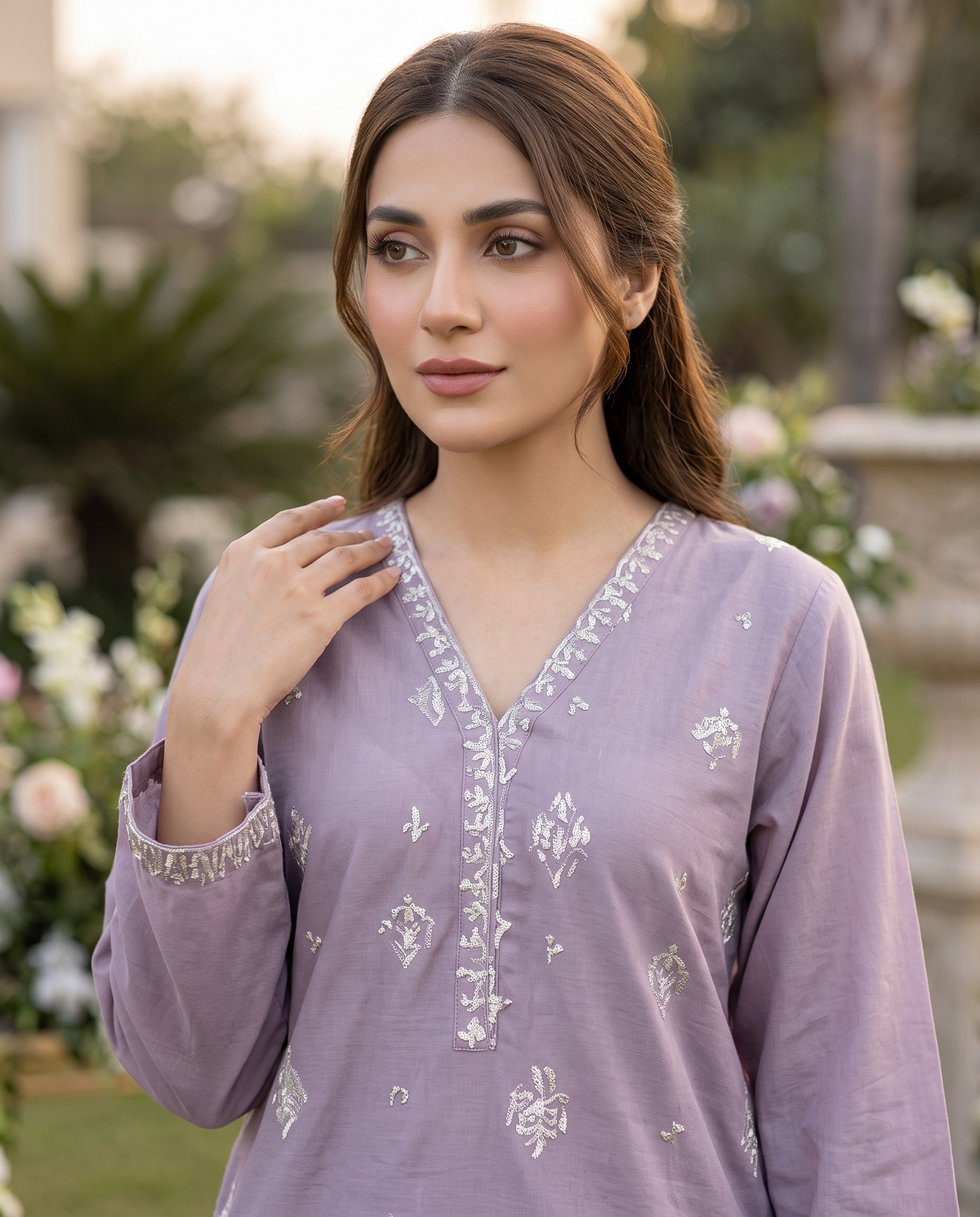 Solid Embroidered | 1-Piece RTW | Lilac