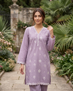 Solid Embroidered | 2-Piece RTW | Lilac