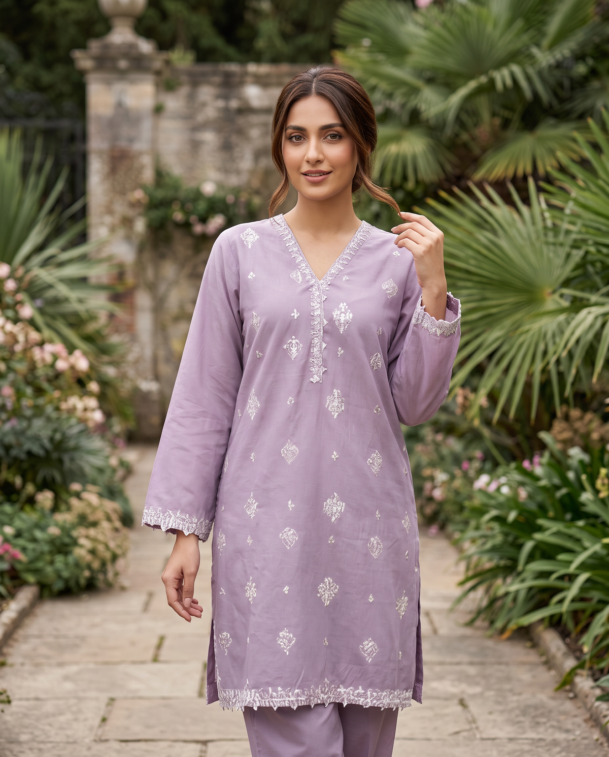 Solid Embroidered | 1-Piece RTW | Lilac